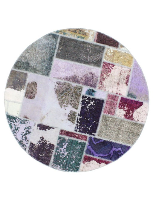 Oriental Hand-Knotted Vintage Art Classic & Relief Design 113 x 150 cm Multi-Color