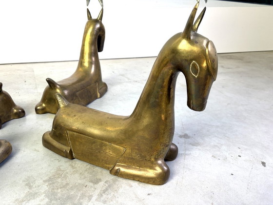 Vintage brass foal coffee table, 1970 – Glass (photo 5 of 11)