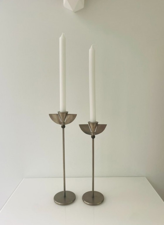 Image 1 of Vintage Memphis style candlesticks – set of 2
