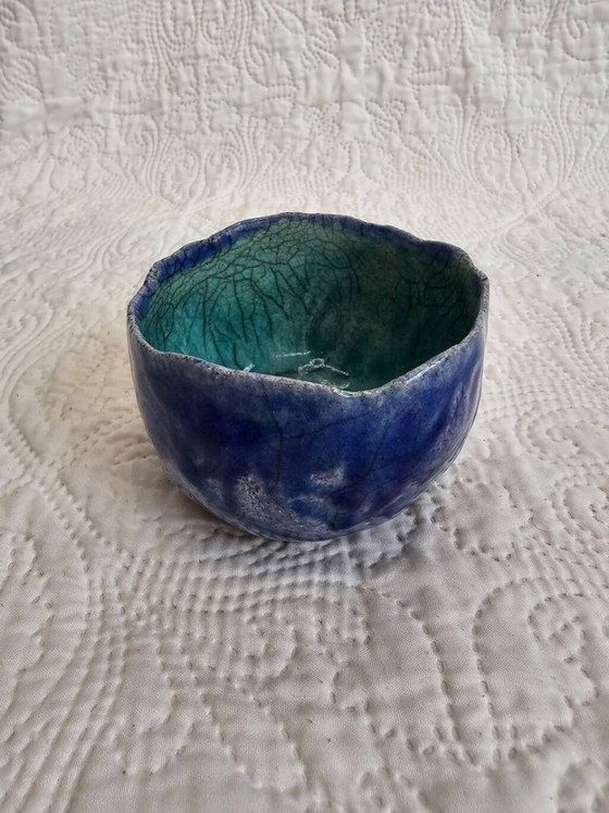 Vintage blue handcrafted bowl – Ceramic (photo 2 of 5)