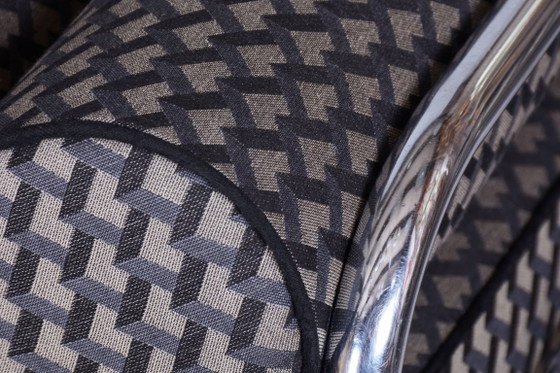 Sofá Bauhaus restaurado, de Mücke-Melder, cromado, tapizado nuevo, checo, años 30 – Textile, Chrome (photo 7 of 15)
