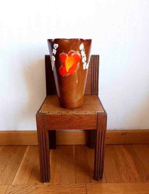 Large vintage ceramic vase Vallauris