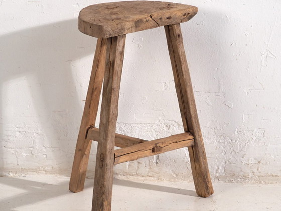 Antique crescent-shaped stool (c.1900) #2 (photo 2 of 35)