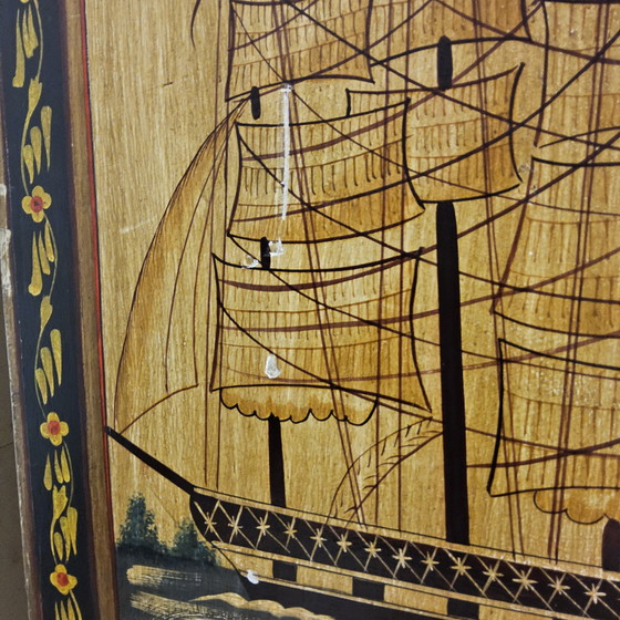 Image 1 of Vintage Indian sideboard (nautical/ships) bohemian/colonial/oriental wardrobe