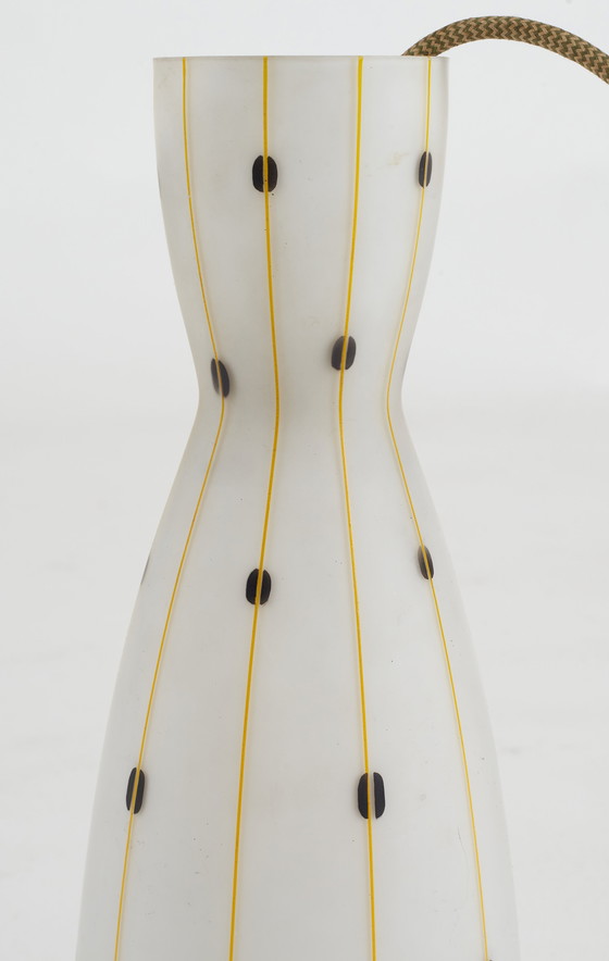 Image 1 of Jaren 50, Fifties, Mid Century Melkglazen Hanglamp