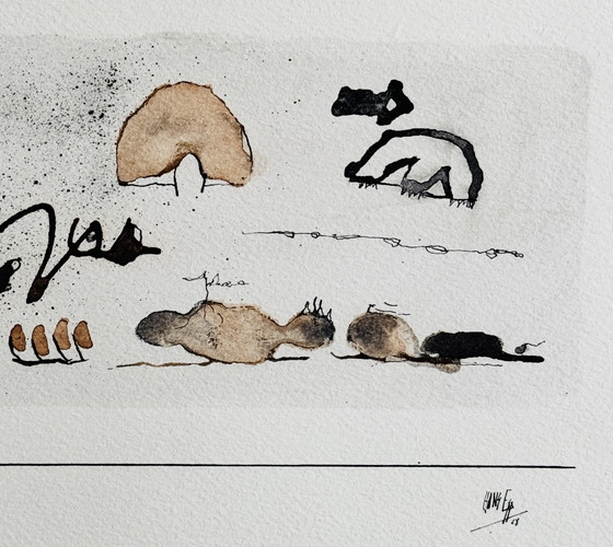 Image 1 of Hans EPP - Magnificent abstract painting from 1968 - framed