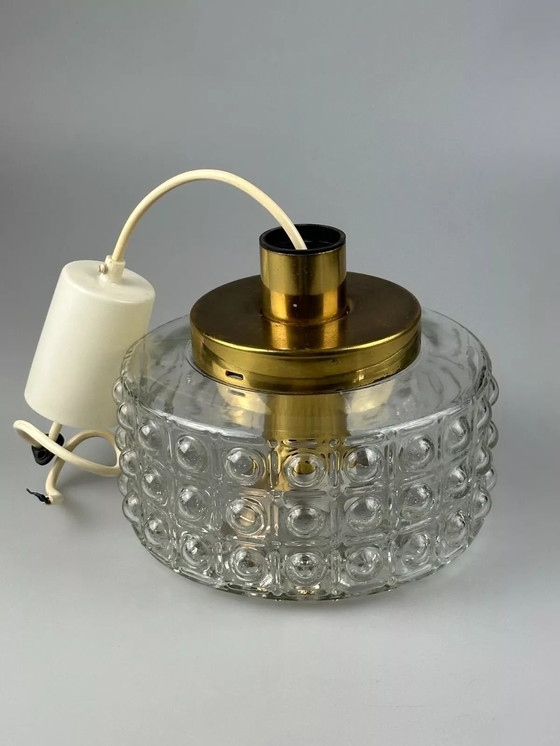 Image 1 of Lampada a sospensione VEB anni '60-'70, lampada da soffitto a bolle, ottone, vetro, design spaziale