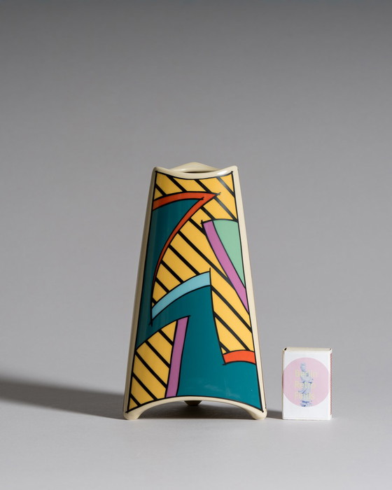 Image 1 of Dorothy Hafner for Rosenthal, “Flash” Vase Duo with Matching Candleholder Pair, Germany, 1980s