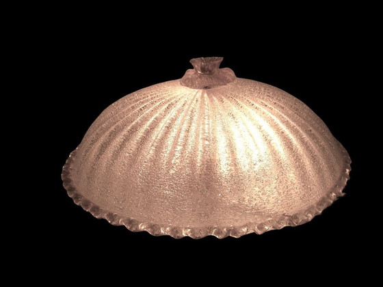 Image 1 of Grote plafondlamp, inbouw, Art Deco, Mid Century Modern, Murano glas kunst, Barovier I Toso, Hollywood Regency, Uniek