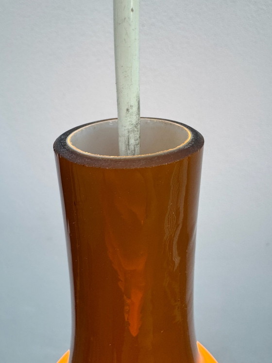 Amber opaline drop Pendant lamp 70s – Glass (photo 8 of 10)