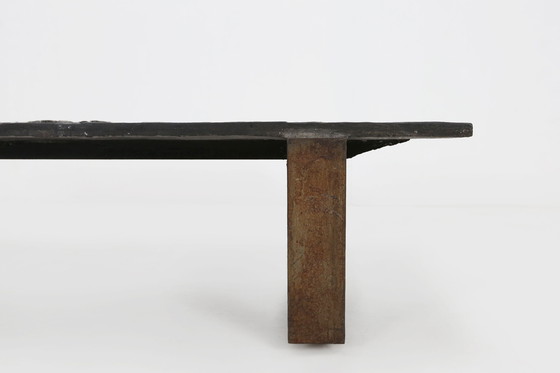 Image 1 of Table basse brutaliste signée faite à la main par Pia Manu, années 1960