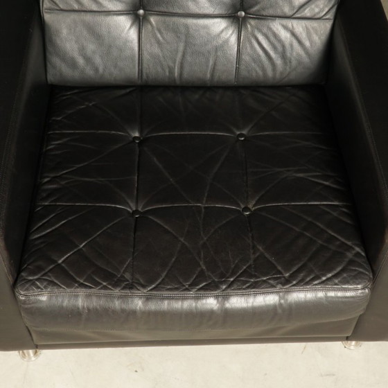 Fauteuil vintage en cuir noir des années 1970 – Leather, Metal (photo 13 of 13)