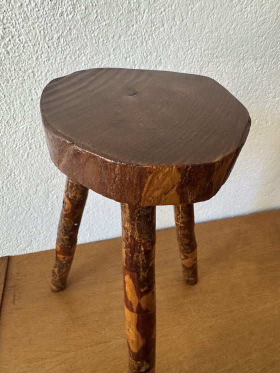 Image 1 of 60's Brutalist wood stools