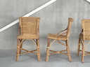4 sedie da pranzo vintage in rattan, circa anni '80