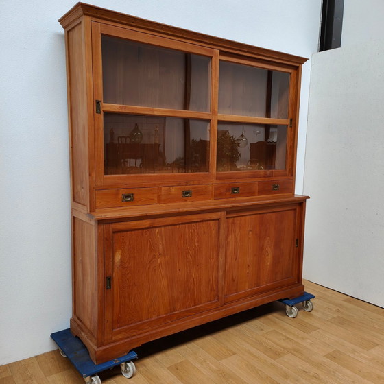 Image 1 of Vintage French country sideboard cabinet, wall cabinet kitchen cabinet Teakwood
