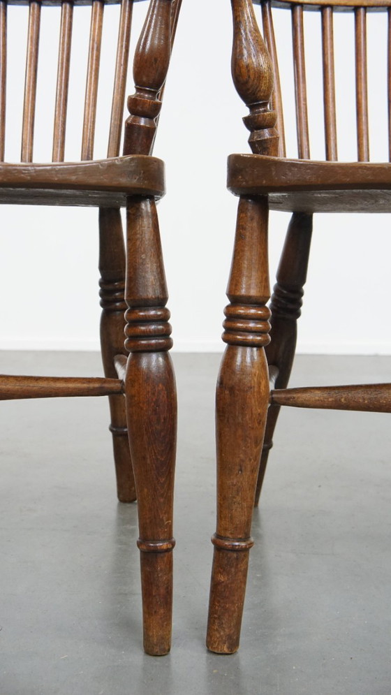 Image 1 of 2 x Antiker englischer Windsor-Stuhl aus dem 19. Jahrhundert aus Ulmenholz