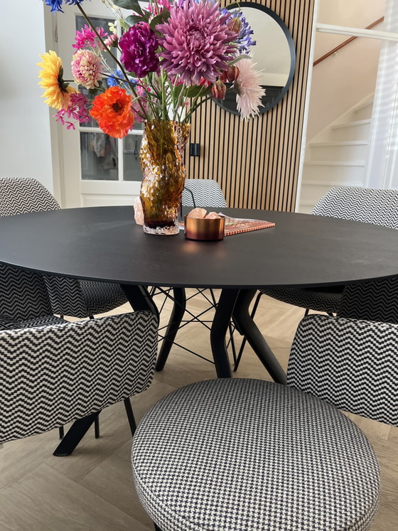 Mobitec Eclips Round Dining Table Black 135cm – Metal, Wood (photo 7 of 7)