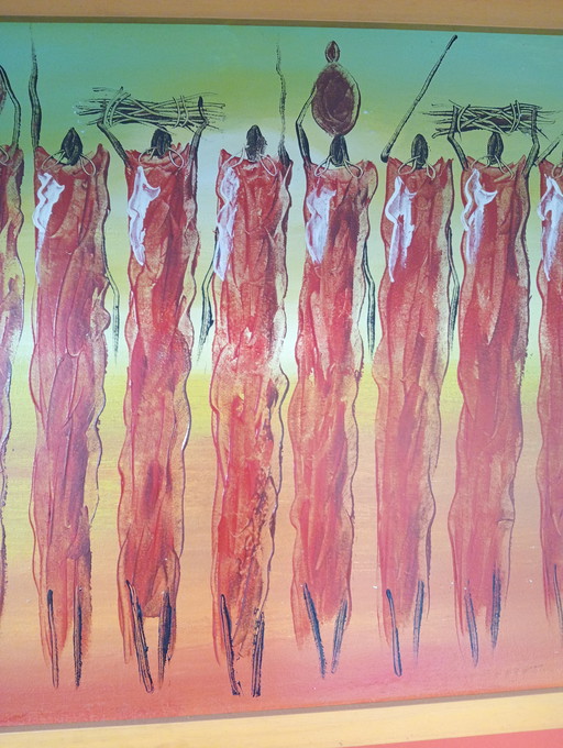 Straordinarie opere d'arte dipinte a mano dalla Tanzania: autentiche, incorniciate e pronte per stupire