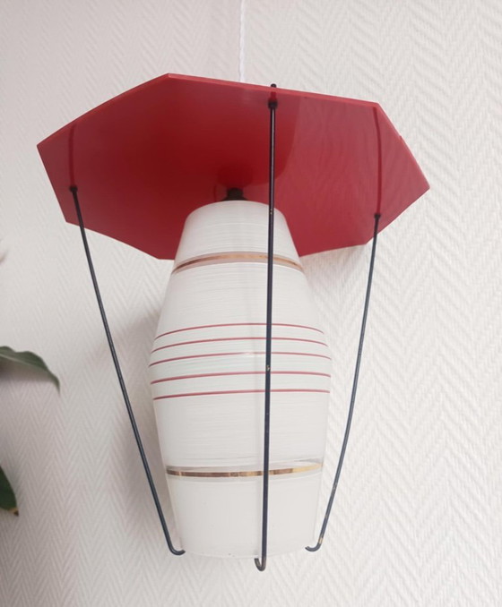 Image 1 of Lampada a sospensione vintage in vetro e plexiglas, anni '60