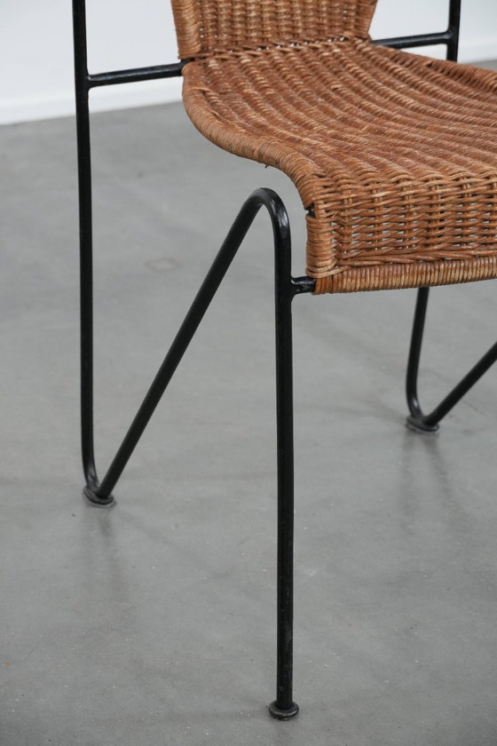 Image 1 of Vintage design chair by Frederick Weinberg with a cast iron frame