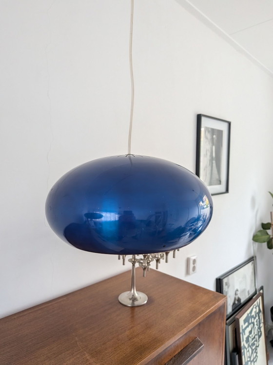 Jo Hammerborg Medio pendant lights for by Fog & Mørup in 1966, Pendant lamps, Aluminium, Blue (photo 4 of 13)