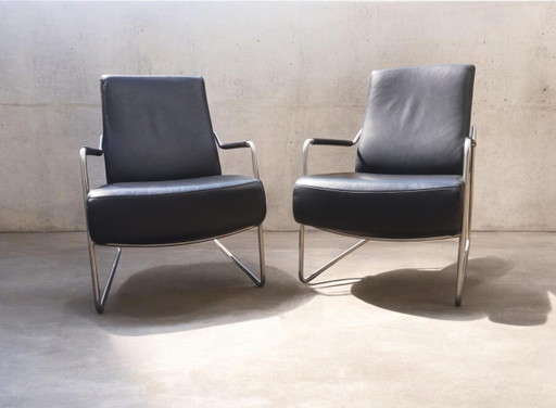 Fauteuils en cuir KOINOR, lot de 2 | Design Bauhaus | Excellent état – Leather, Chrome
