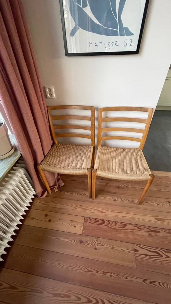 Image 1 of Set van 2 Niels Otto Møller Model 85 eetkamerstoelen