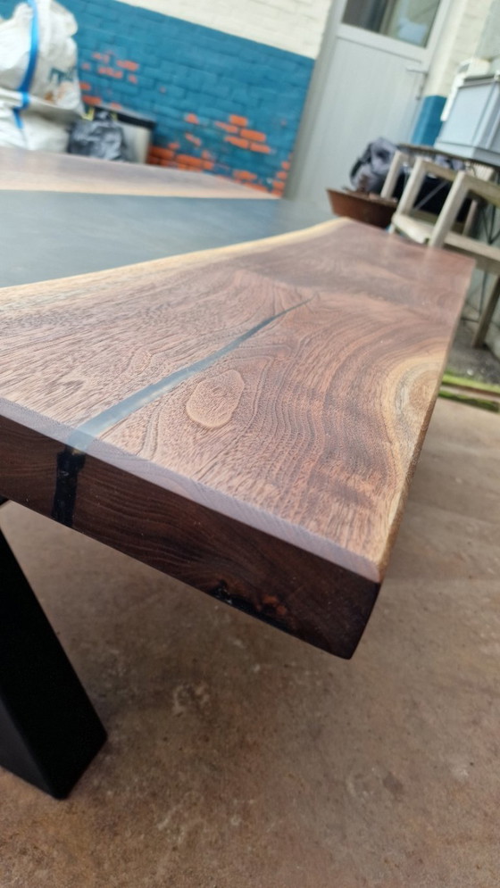 Image 1 of Unique handmade design table – Canadian walnut & epoxy (one-off)