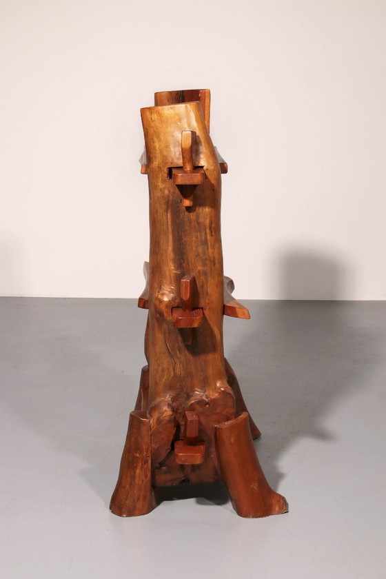 Image 1 of Una giocosa libreria francese di metà secolo in legno 1960