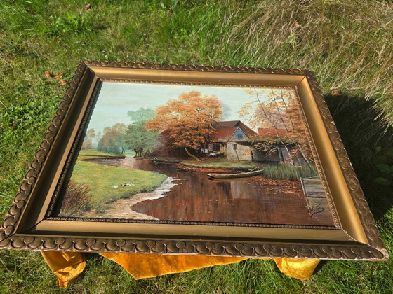Stunning Vintage Autumn Landscape Oil Painting – Paintings & Drawings, Canvas (photo 4 of 13)