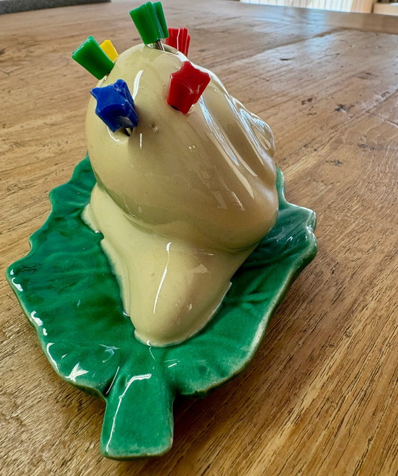 Vintage Vallauris ceramic snail as an aperitif holder. (1960s 70s), Decorative Objects, Creme (photo 6 of 15)