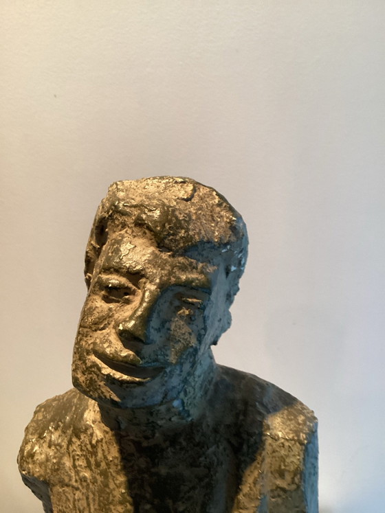 Rare Patinated Plaster Sculpture “Lier Pallieterstad”. Circa 1986., Other, Brown (photo 2 of 9)