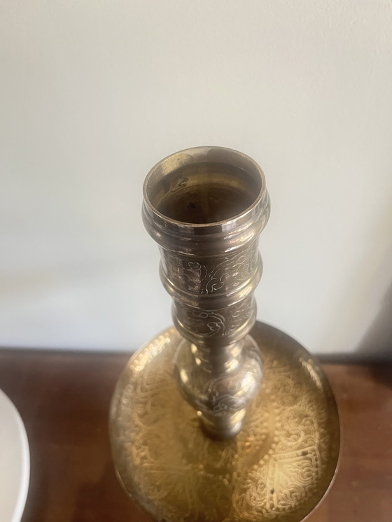 Image 1 of Marokkaans messing kandelaar antiek vintage 