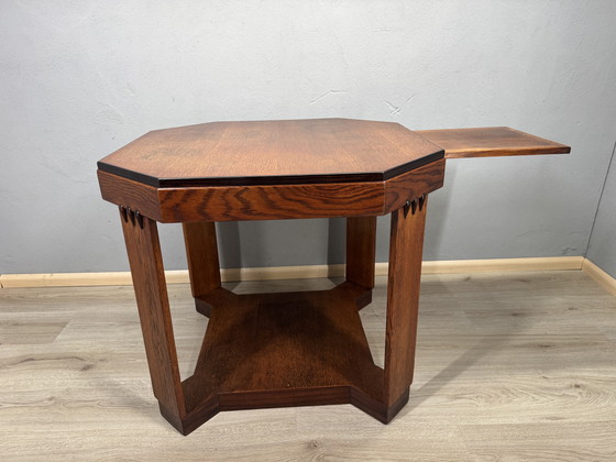 Image 1 of Tavolino della Scuola di Amsterdam - Art Déco (circa 1900-1920) - con lati allungabili