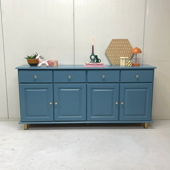 Image 1 of Aparador de madera azul Restyle Sloe Blue Farrow & Ball armario de almacenamiento