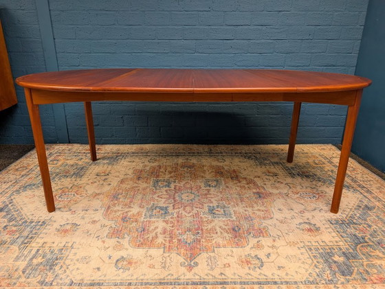 Image 1 of Vintage round extendable dining table, 1960s