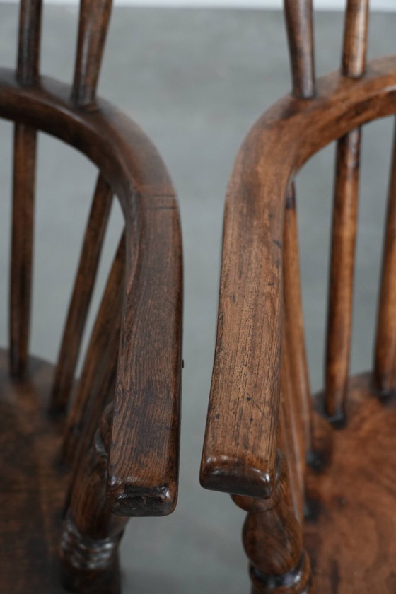 Image 1 of 4 x Antieke Engelse Windsor lowback stoel