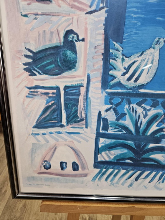 Henri Deschamps, Côte d'Azur, jaren 70, Kleurenlitho, Ingelijst – Litho's & Zeefdrukken (photo 8 of 9)