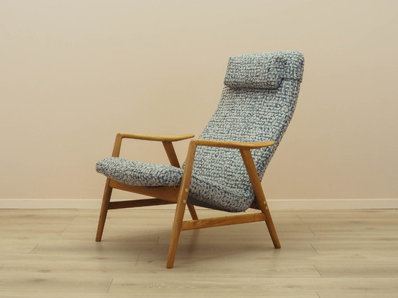 Sillón Kontour de Alf Svensson para Fritz Hansen, estructura de teca, década de 1960. – Sillones, Textile (photo 4 of 15)