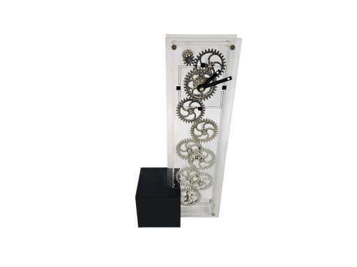 Marksman Factor Design table clock with visible gears