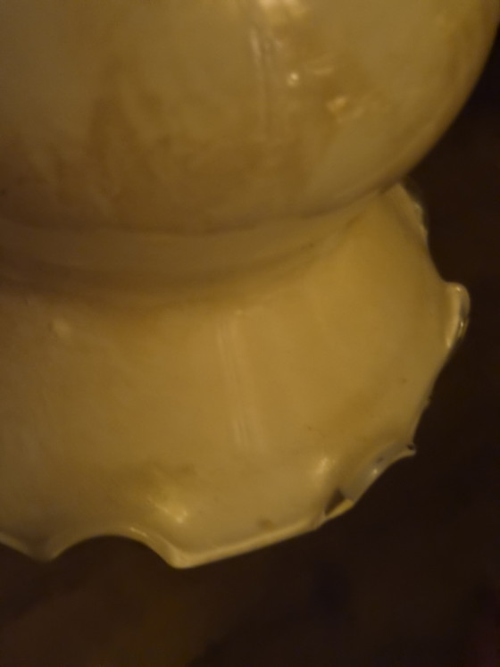 Antique Milk Glass Vintage Pendant Lamp – Metal (photo 7 of 8)