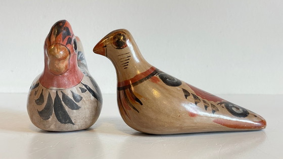 Image 1 of Couple Bird Ceramic Handmade Mexico Vintage