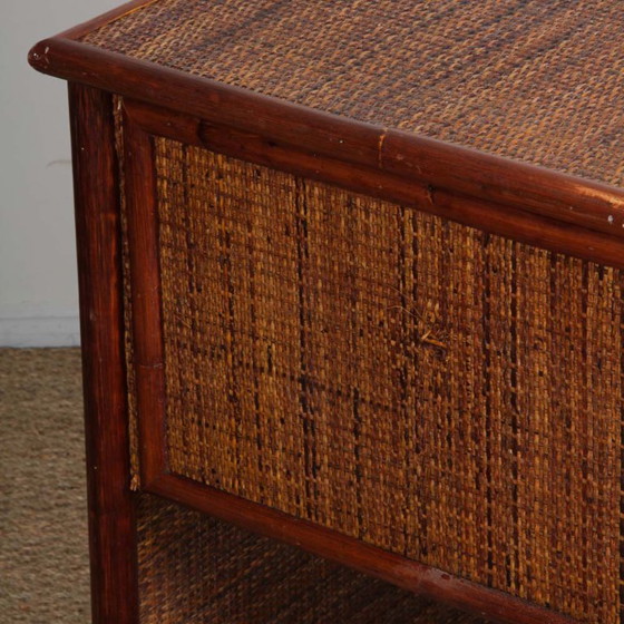 Image 1 of Vintage wicker, bamboo and brass desk by Dal Vera, 1970