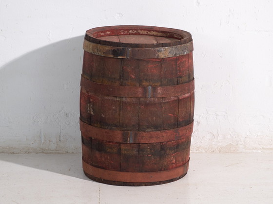 Antica botte in legno con cerchi in ferro – Ungheria, c. 1930 – Oggetti decorativi, Iron, Rustic (photo 40 of 40)