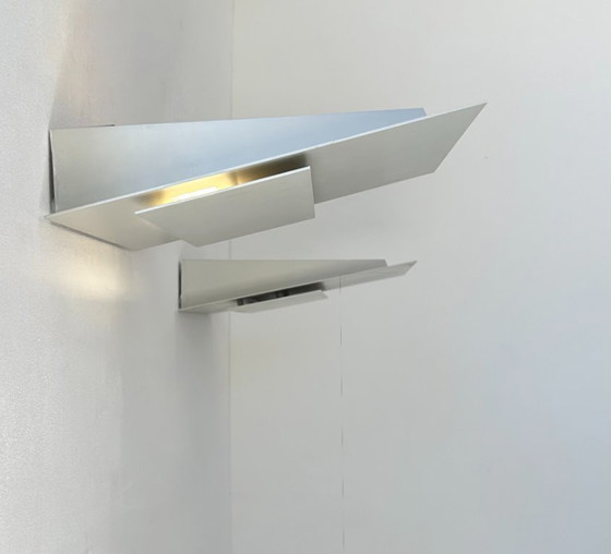 Image 1 of Coppia di applique vintage in fusione di alluminio, Francia 1970