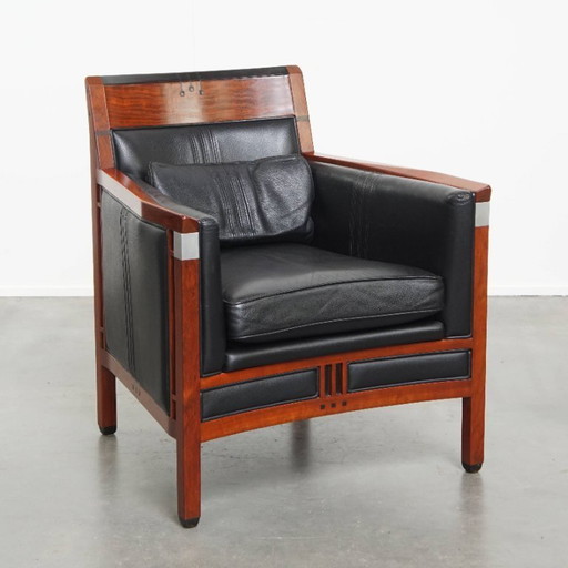 Fauteuil Schuitema Art Deco de la série Decoforma en cuir noir