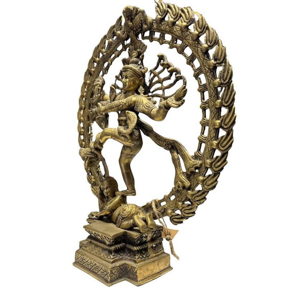 Antike feuervergoldete Nataraja – Lord Shiva – Frühes 20. Jahrhundert ( ) – Bildhauerei, Bronze (photo 9 of 9)
