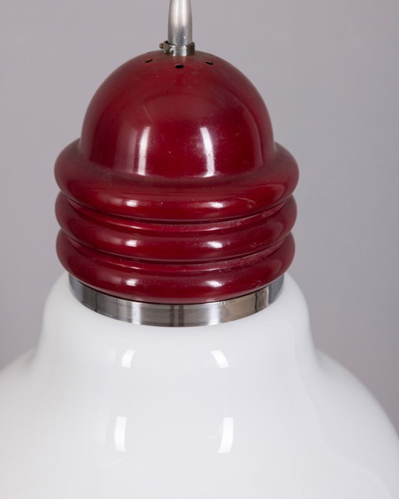 Image 1 of Vintage glazen en metalen Arianna hanglamp van Piero Brombin voor Artemide