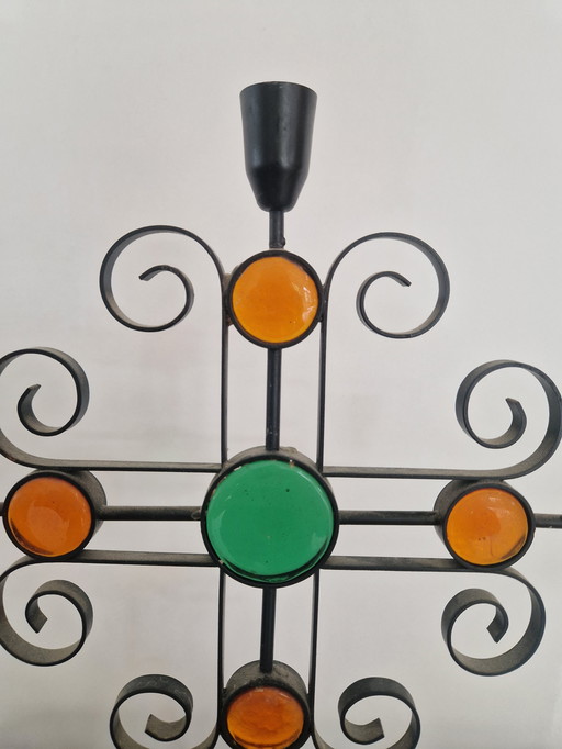 Gunnar Ander Ystad brutalistischer Kerzenleuchter aus Metall