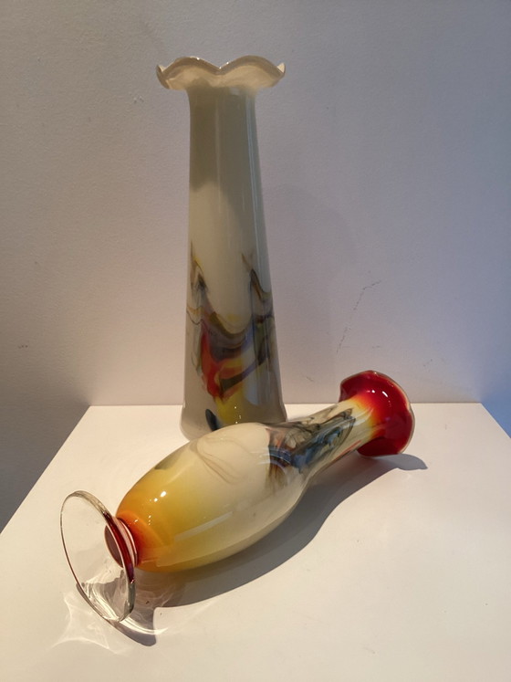 2 Vases opaline colorés. – Verre (photo 5 of 5)